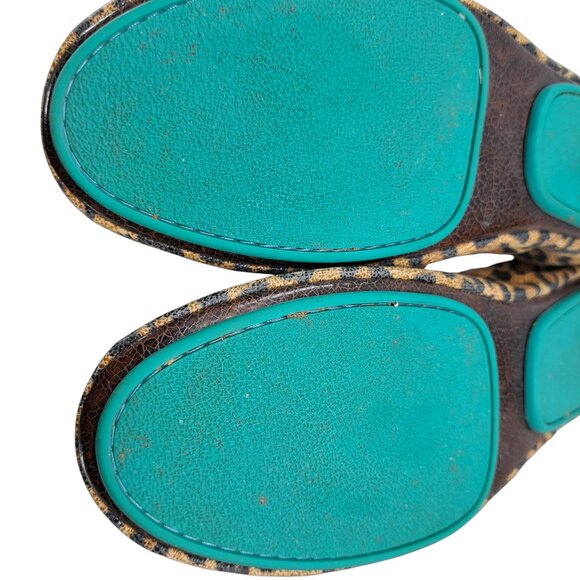 Tieks Leopard Leather Ballet Flats Size 8 Foldable Animal Print Cheetah Travel - Picture 7 of 13